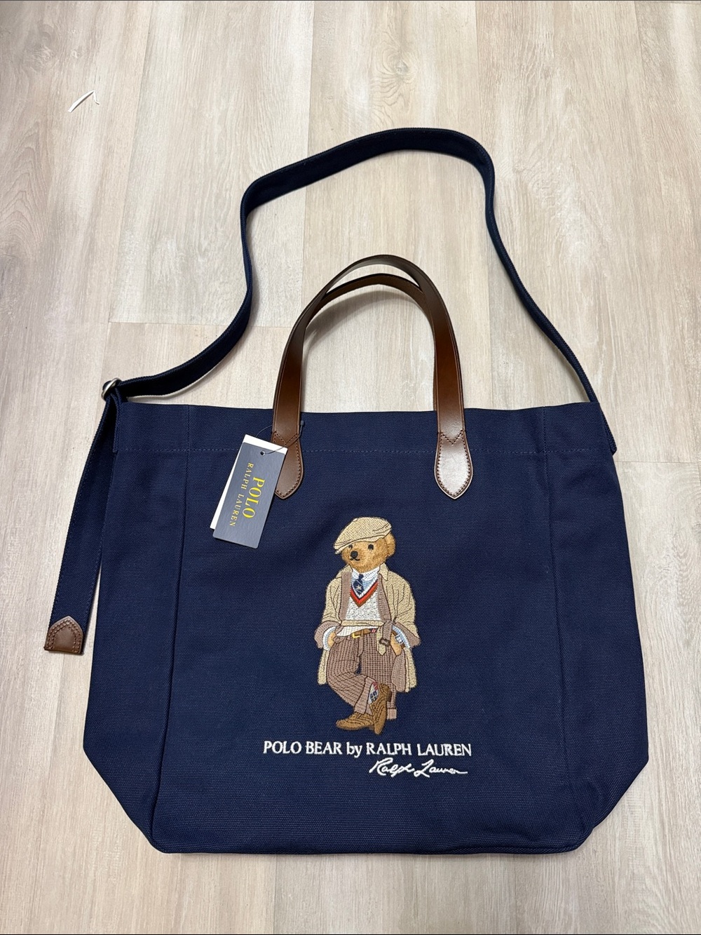 RALPH LAUREN BEAR CROSSBODY TOTE